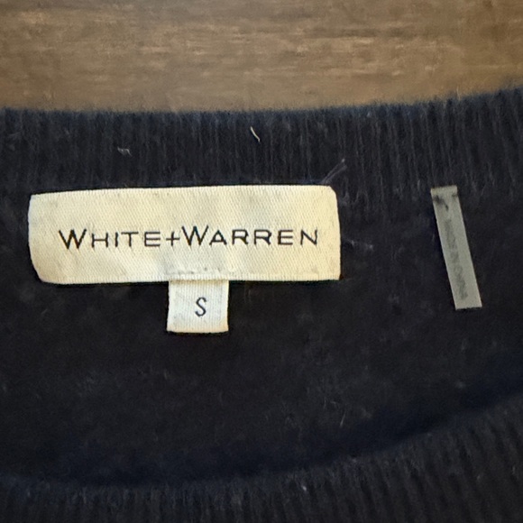 White & Warren Cashmere Crewneck Sweater Navy Size S - Picture 2 of 7